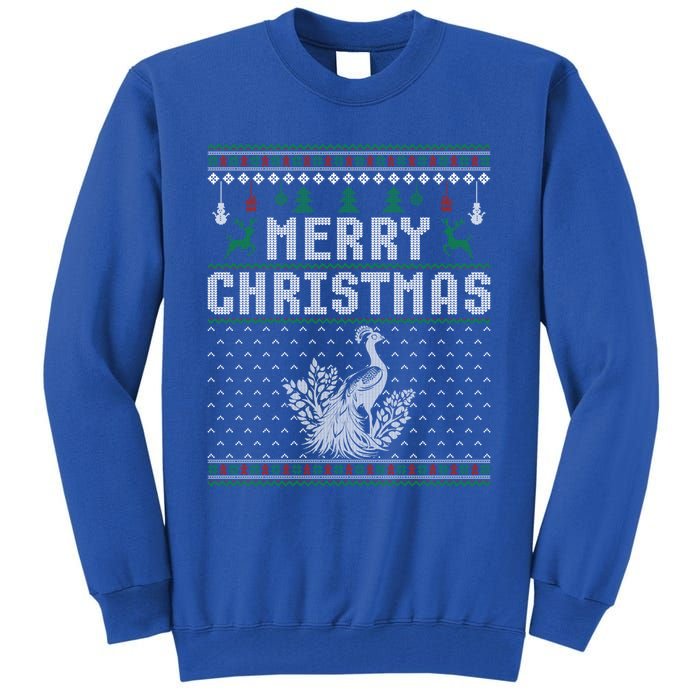 Peacock Christmas Ugly Funny Xmas Gift Tall Sweatshirt