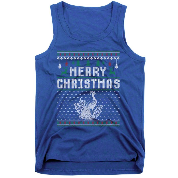 Peacock Christmas Ugly Funny Xmas Gift Tank Top