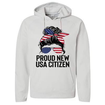 Proud Citizens Us American New Citizenship Gifts Usa Flag Performance Fleece Hoodie