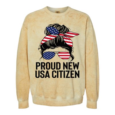 Proud Citizens Us American New Citizenship Gifts Usa Flag Colorblast Crewneck Sweatshirt