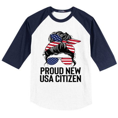 Proud Citizens Us American New Citizenship Gifts Usa Flag Baseball Sleeve Shirt