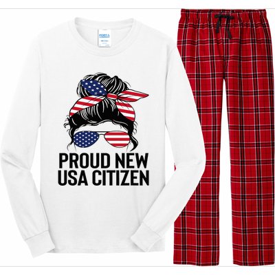 Proud Citizens Us American New Citizenship Gifts Usa Flag Long Sleeve Pajama Set