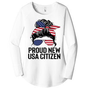 Proud Citizens Us American New Citizenship Gifts Usa Flag Women's Perfect Tri Tunic Long Sleeve Shirt