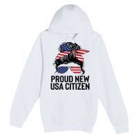 Proud Citizens Us American New Citizenship Gifts Usa Flag Premium Pullover Hoodie