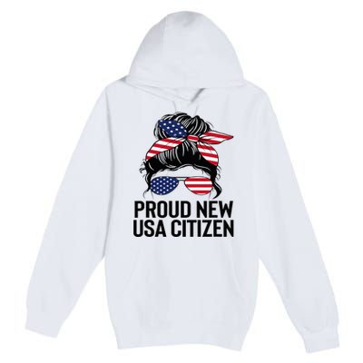 Proud Citizens Us American New Citizenship Gifts Usa Flag Premium Pullover Hoodie