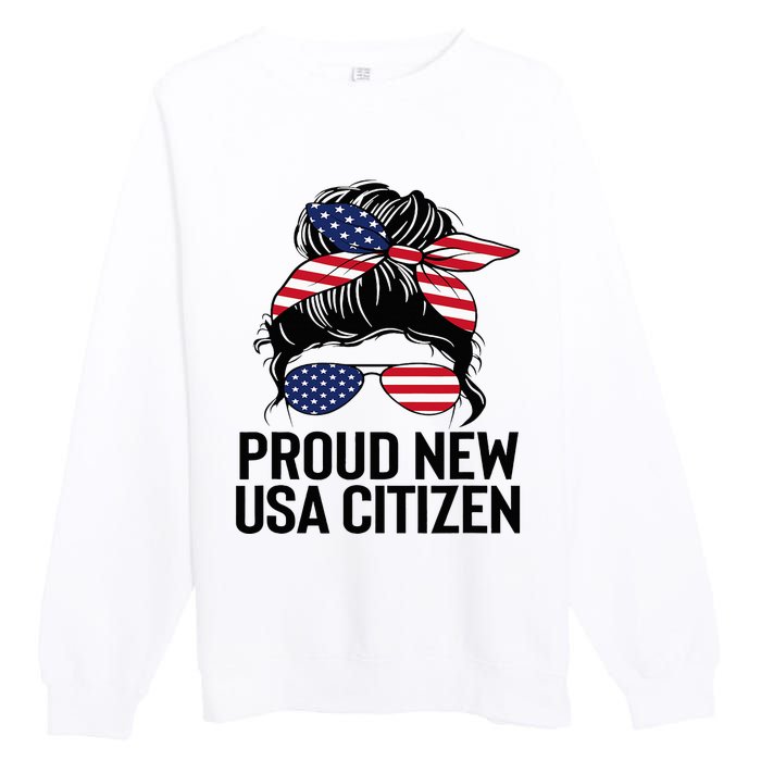 Proud Citizens Us American New Citizenship Gifts Usa Flag Premium Crewneck Sweatshirt