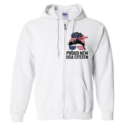 Proud Citizens Us American New Citizenship Gifts Usa Flag Full Zip Hoodie