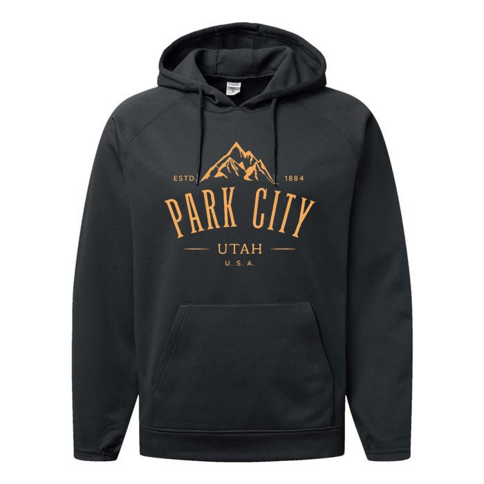 Park City Utah Awesome Mountain Design Souvenir Performance Fleece Hoodie