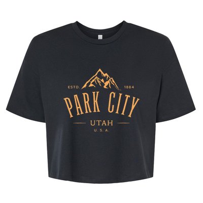 Park City Utah Awesome Mountain Design Souvenir Bella+Canvas Jersey Crop Tee