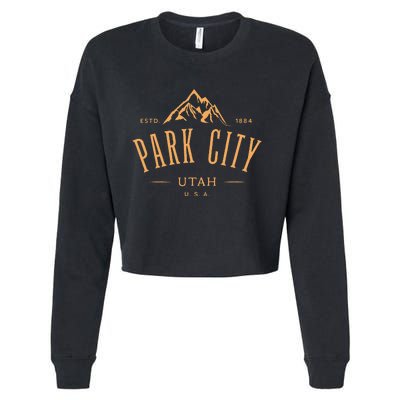 Park City Utah Awesome Mountain Design Souvenir Cropped Pullover Crew