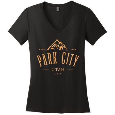 Park City Utah Awesome Mountain Design Souvenir Women's V-Neck T-Shirt