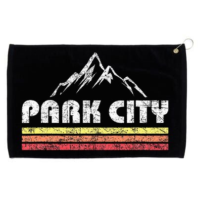 Park City Utah Mountain Faded Bars Ski Sports Grommeted Golf Towel