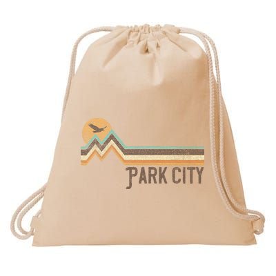 Park City Utah 70S 80S Retro Style Vintage Distressed Gift Drawstring Bag