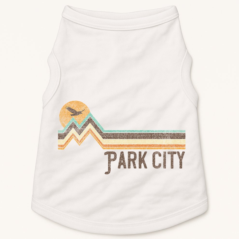Park City Utah 70S 80S Retro Style Vintage Distressed Gift Doggie Tank