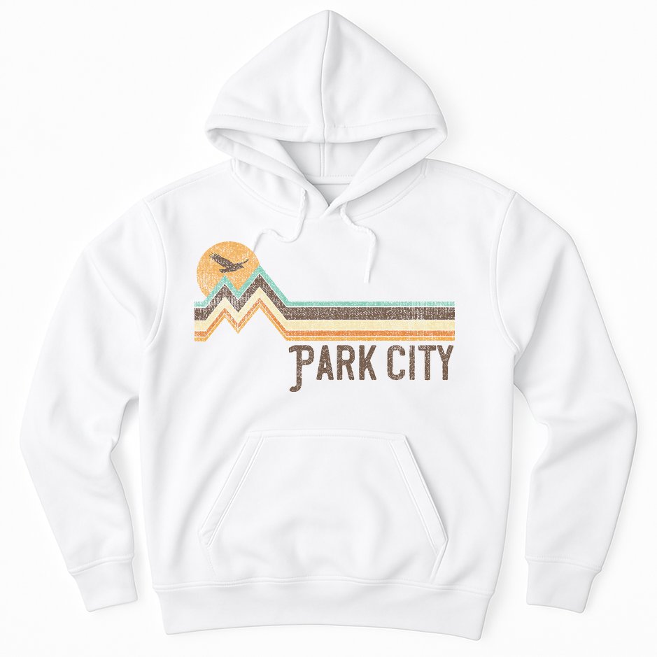 Park City Utah 70S 80S Retro Style Vintage Distressed Gift Hoodie