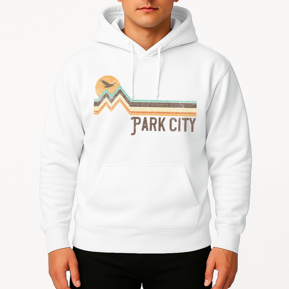 Park City Utah 70S 80S Retro Style Vintage Distressed Gift Hoodie