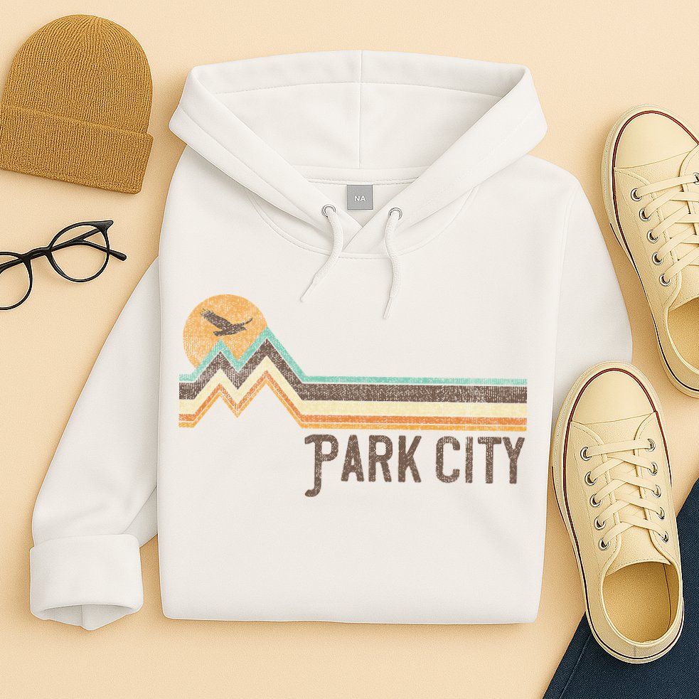 Park City Utah 70S 80S Retro Style Vintage Distressed Gift Hoodie