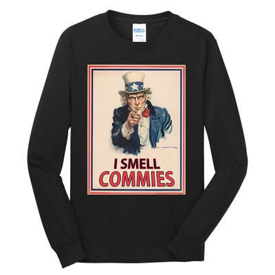 Patriotic Conservative Uncle Sam Poster I Smell Commies Tall Long Sleeve T-Shirt