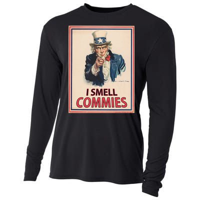 Patriotic Conservative Uncle Sam Poster I Smell Commies Cooling Performance Long Sleeve Crew