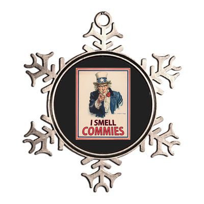 Patriotic Conservative Uncle Sam Poster I Smell Commies Metallic Star Ornament