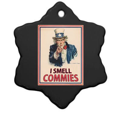 Patriotic Conservative Uncle Sam Poster I Smell Commies Ceramic Star Ornament