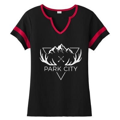 Park City Utah Cool Park City Ladies Halftime Notch Neck Tee