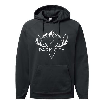 Park City Utah Cool Park City Performance Fleece Hoodie