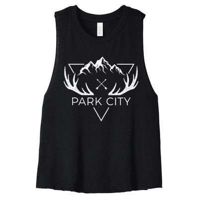 Park City Utah Cool Park City Women's Racerback Cropped Tank