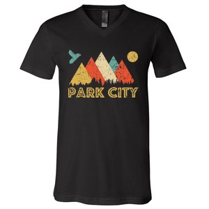 Park City Utah Retro V-Neck T-Shirt