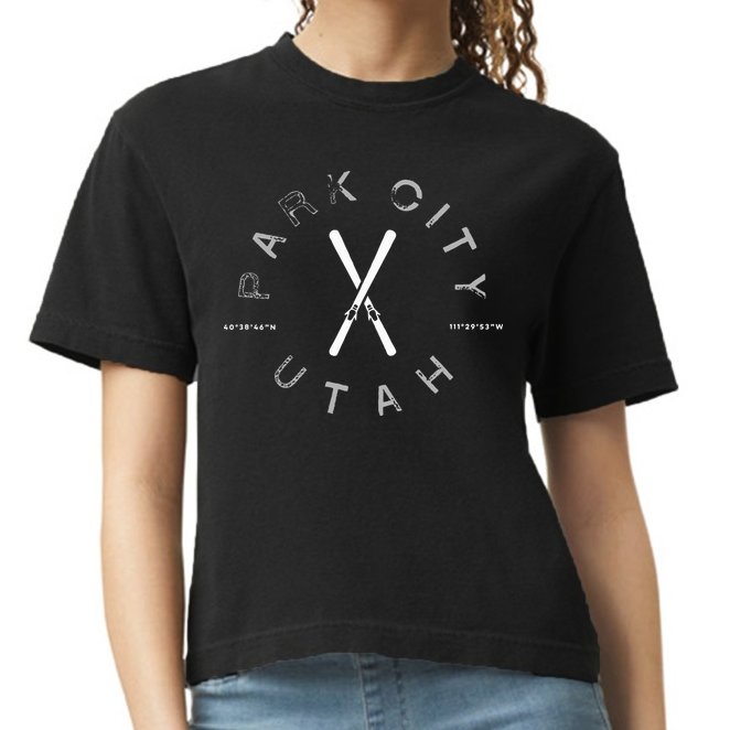 Park City Utah Graphic Vintage Retro Ski Comfort Colors Boxy T-Shirt