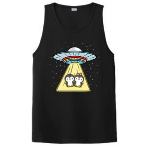 Penguin Couple Ufo Abduction Valentines Day Gift PosiCharge Competitor Tank