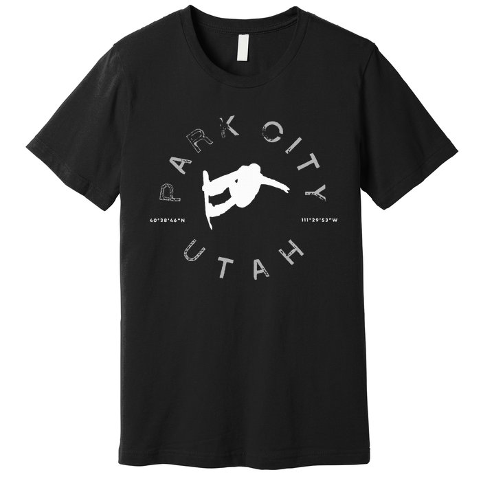 Park City Utah Graphic Vintage Retro Snowboarding Premium T-Shirt