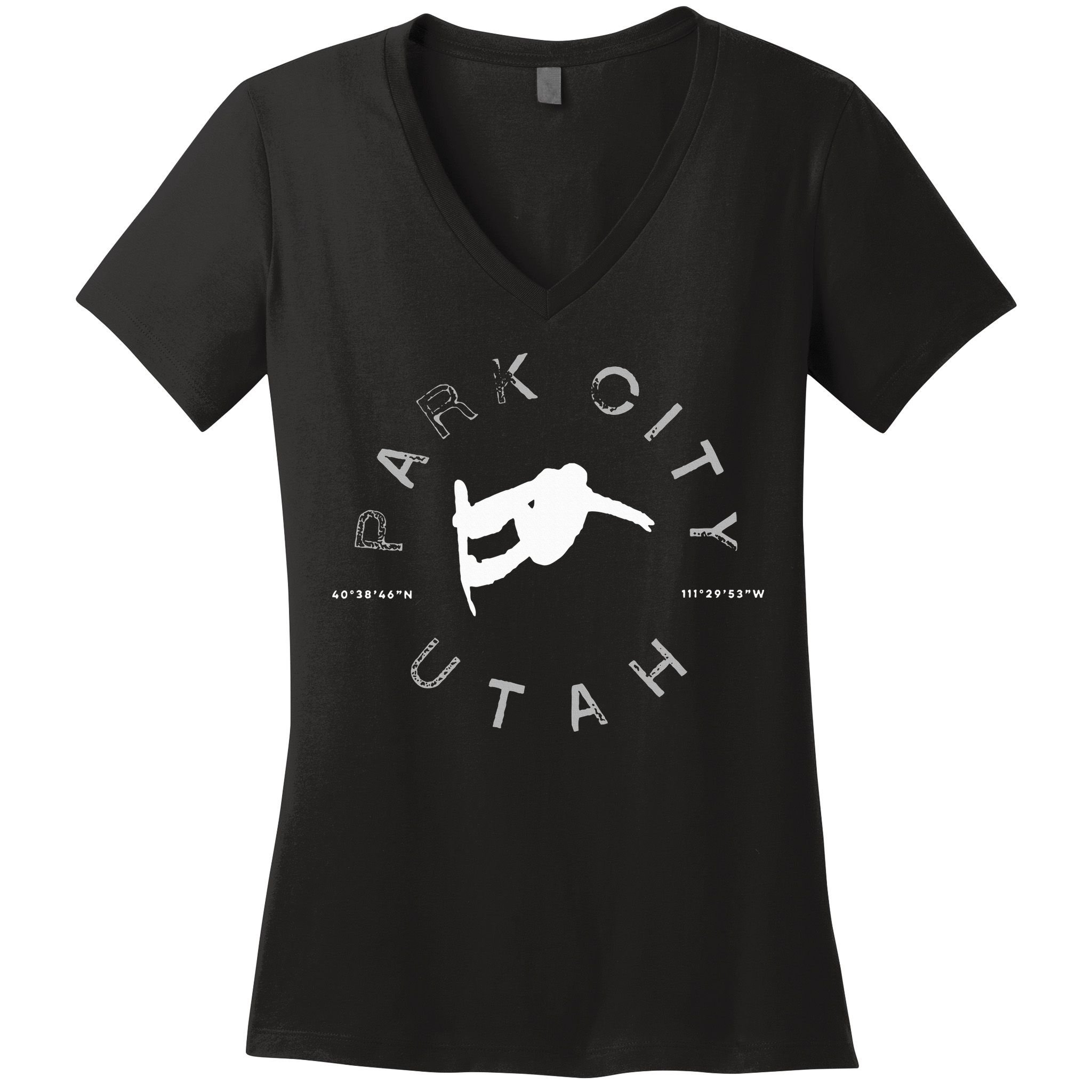 Park City Utah Graphic Vintage Retro Snowboarding Women's V-Neck T-Shirt