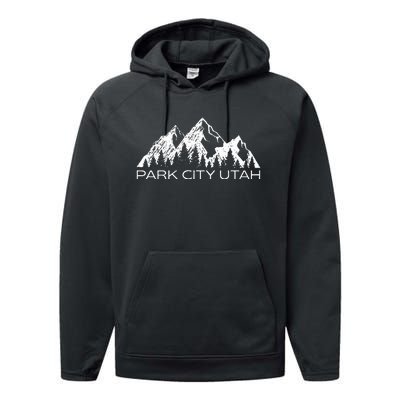 Park City Utah Mountain Souvenir Gift Cool Park City Utah Performance Fleece Hoodie