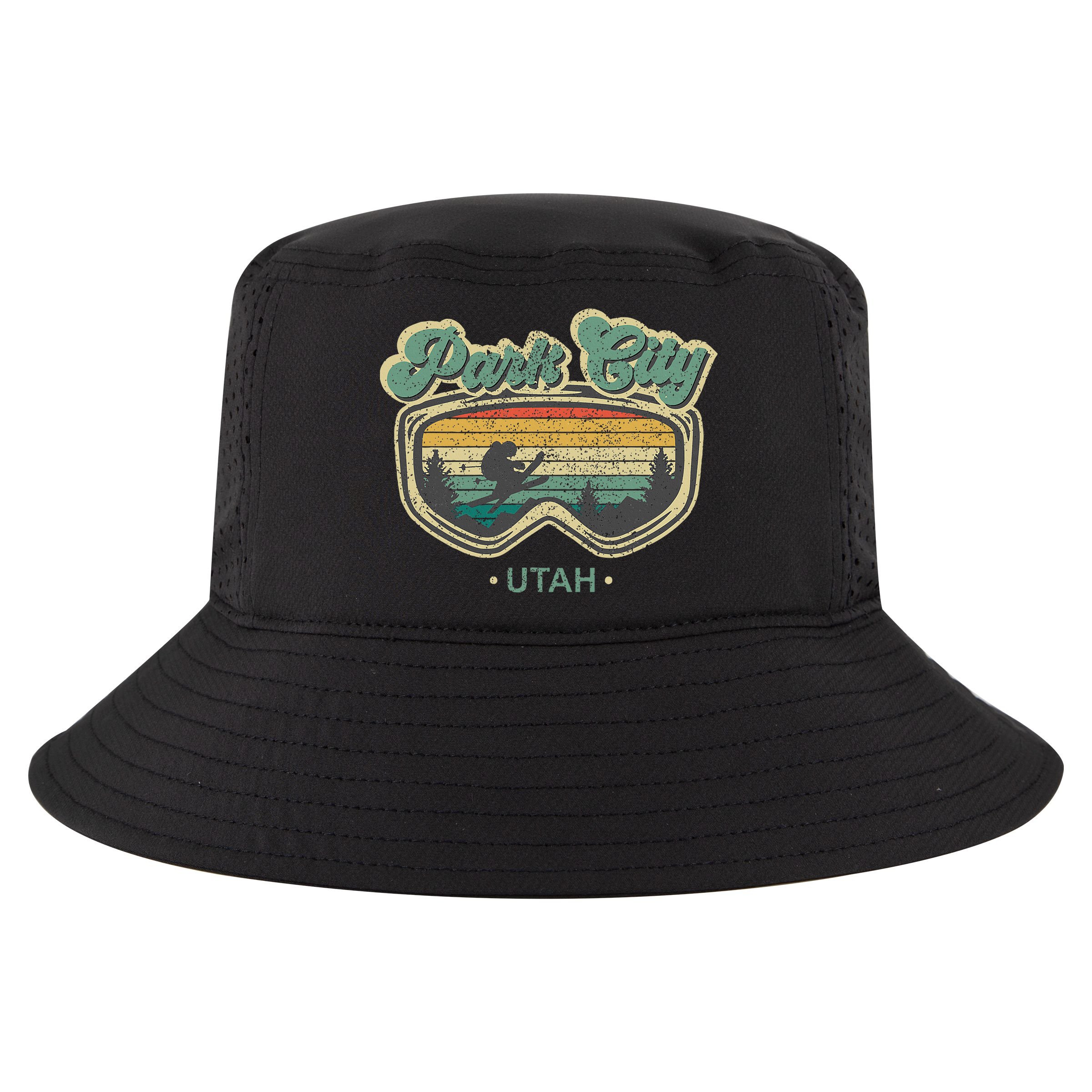Park City Utah Retro Ski Resort Vintage Skiing Cool Comfort Performance Bucket Hat
