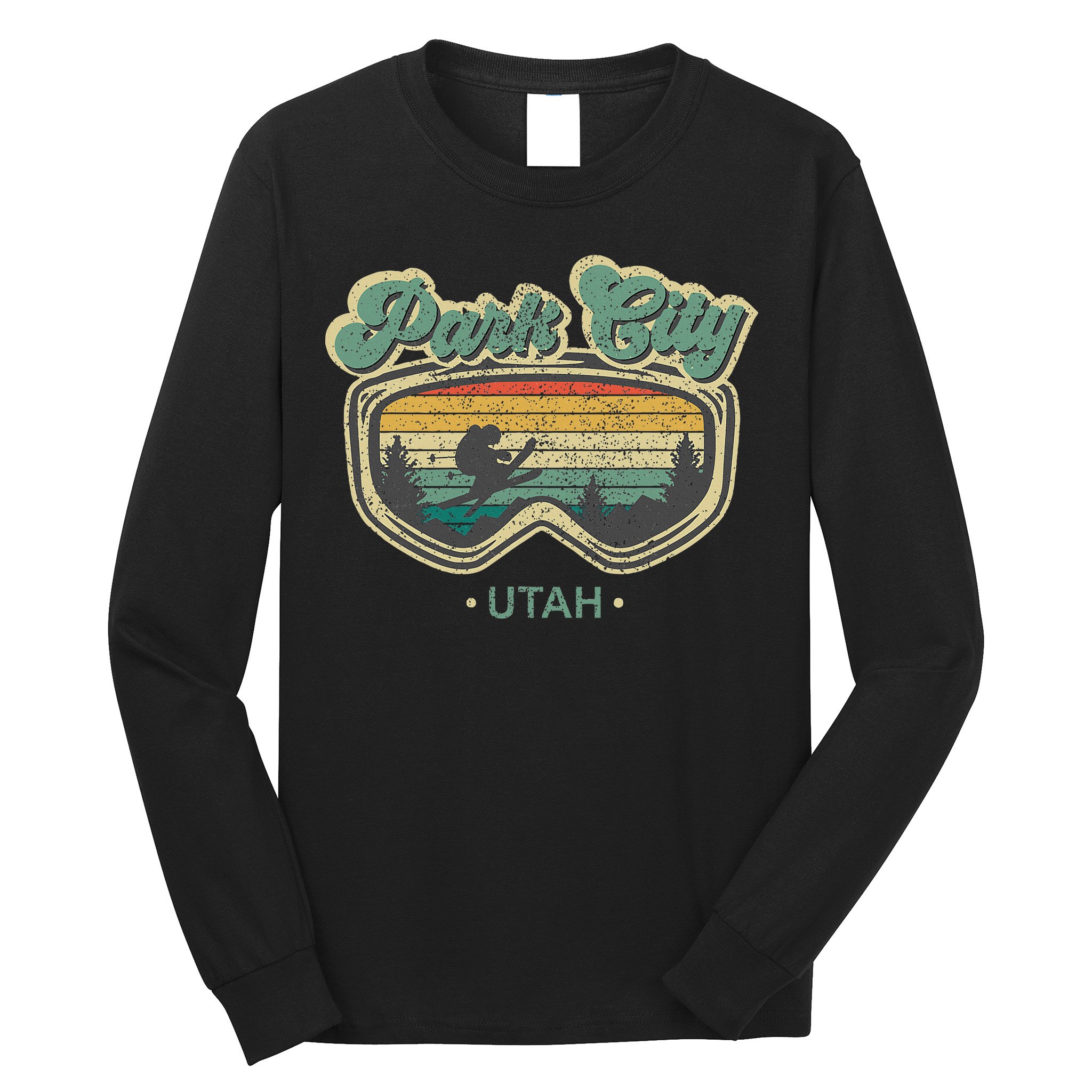 Park City Utah Retro Ski Resort Vintage Skiing Long Sleeve Shirt