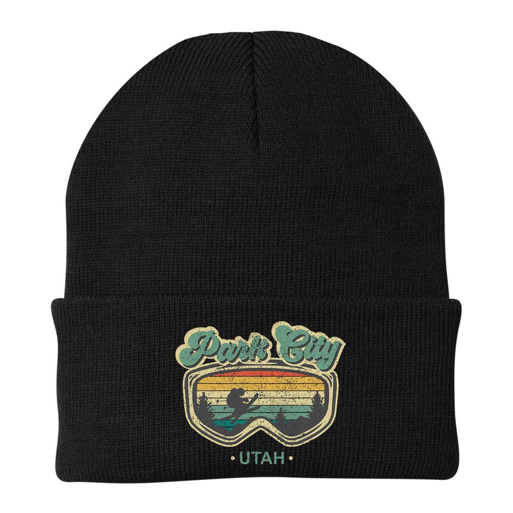 Park City Utah Retro Ski Resort Vintage Skiing Beanie