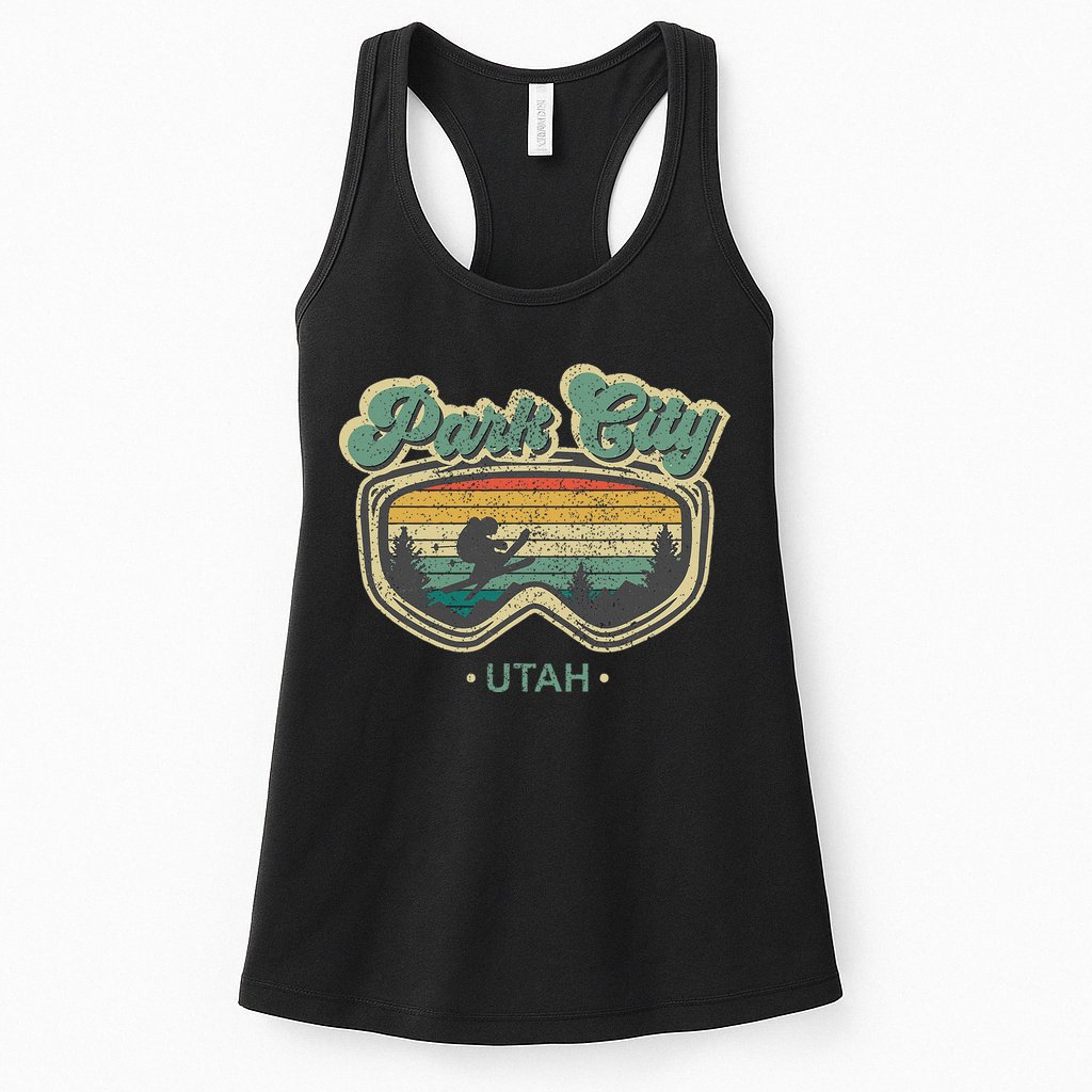 Park City Utah Retro Ski Resort Vintage Skiing Womens Tank Top