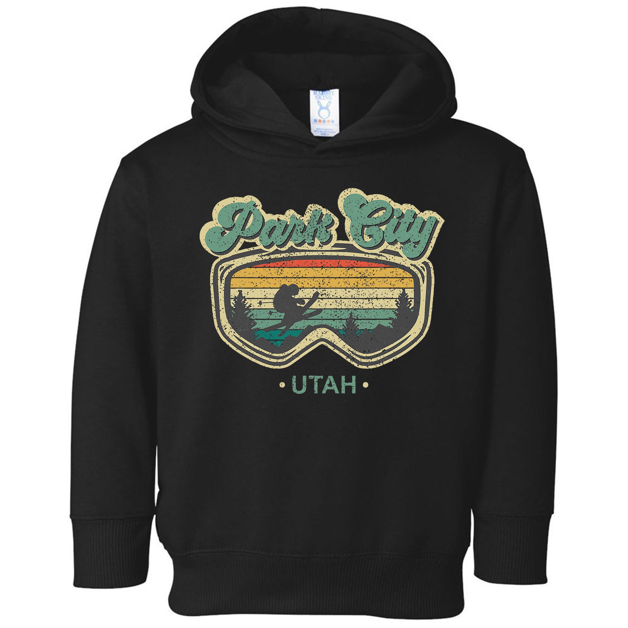 Park City Utah Retro Ski Resort Vintage Skiing Toddler Hoodie