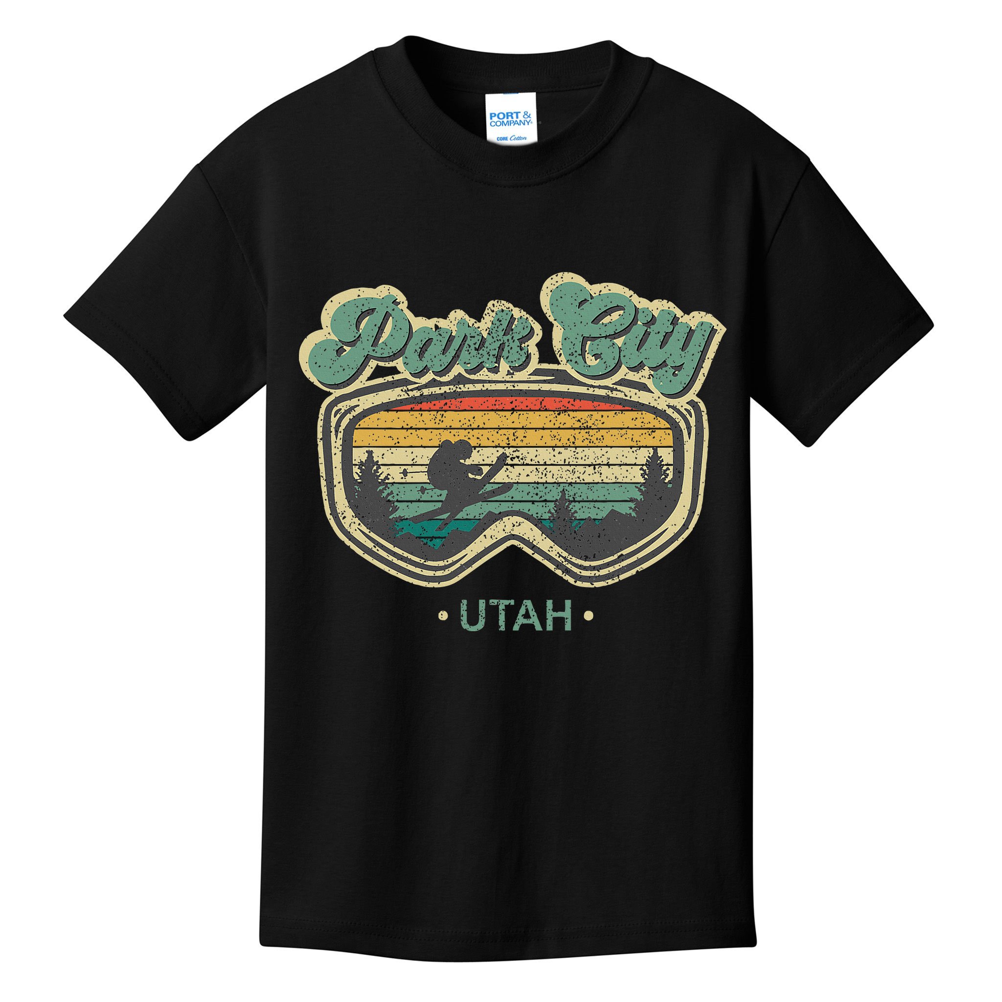 Park City Utah Retro Ski Resort Vintage Skiing Kids T-Shirt