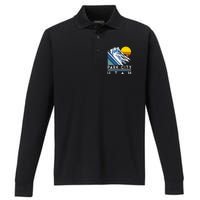 Park City Utah Retro Ski Performance Long Sleeve Polo