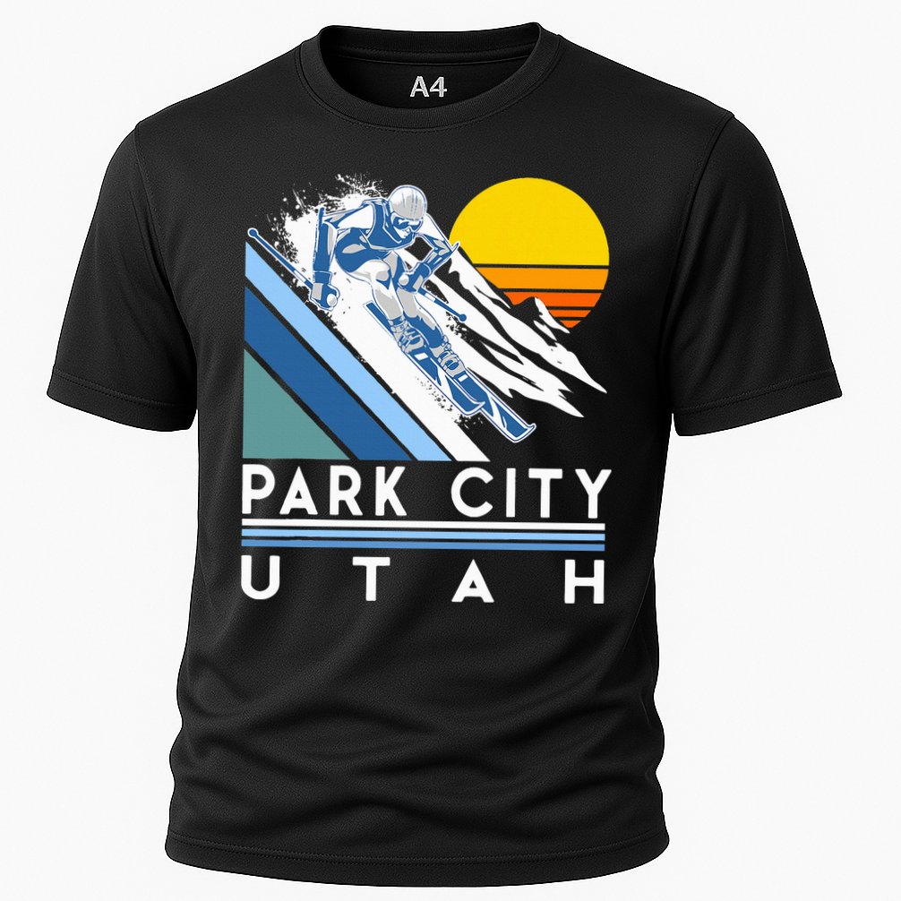 Park City Utah Retro Ski Cooling Performance Crew T-Shirt
