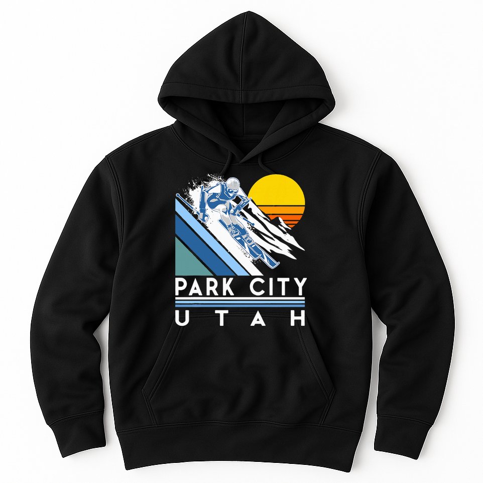 Park City Utah Retro Ski Hoodie