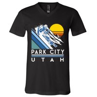 Park City Utah Retro Ski V-Neck T-Shirt