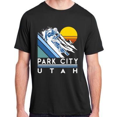 Park City Utah Retro Ski Adult ChromaSoft Performance T-Shirt