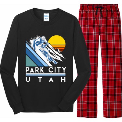 Park City Utah Retro Ski Long Sleeve Pajama Set