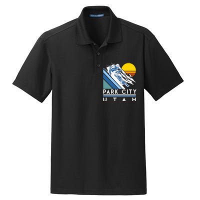 Park City Utah Retro Ski Dry Zone Grid Polo