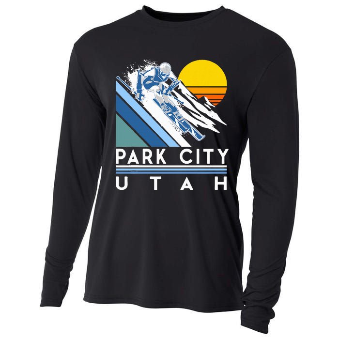 Park City Utah Retro Ski Cooling Performance Long Sleeve Crew