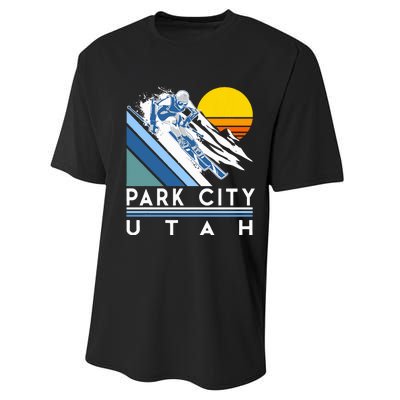 Park City Utah Retro Ski Performance Sprint T-Shirt