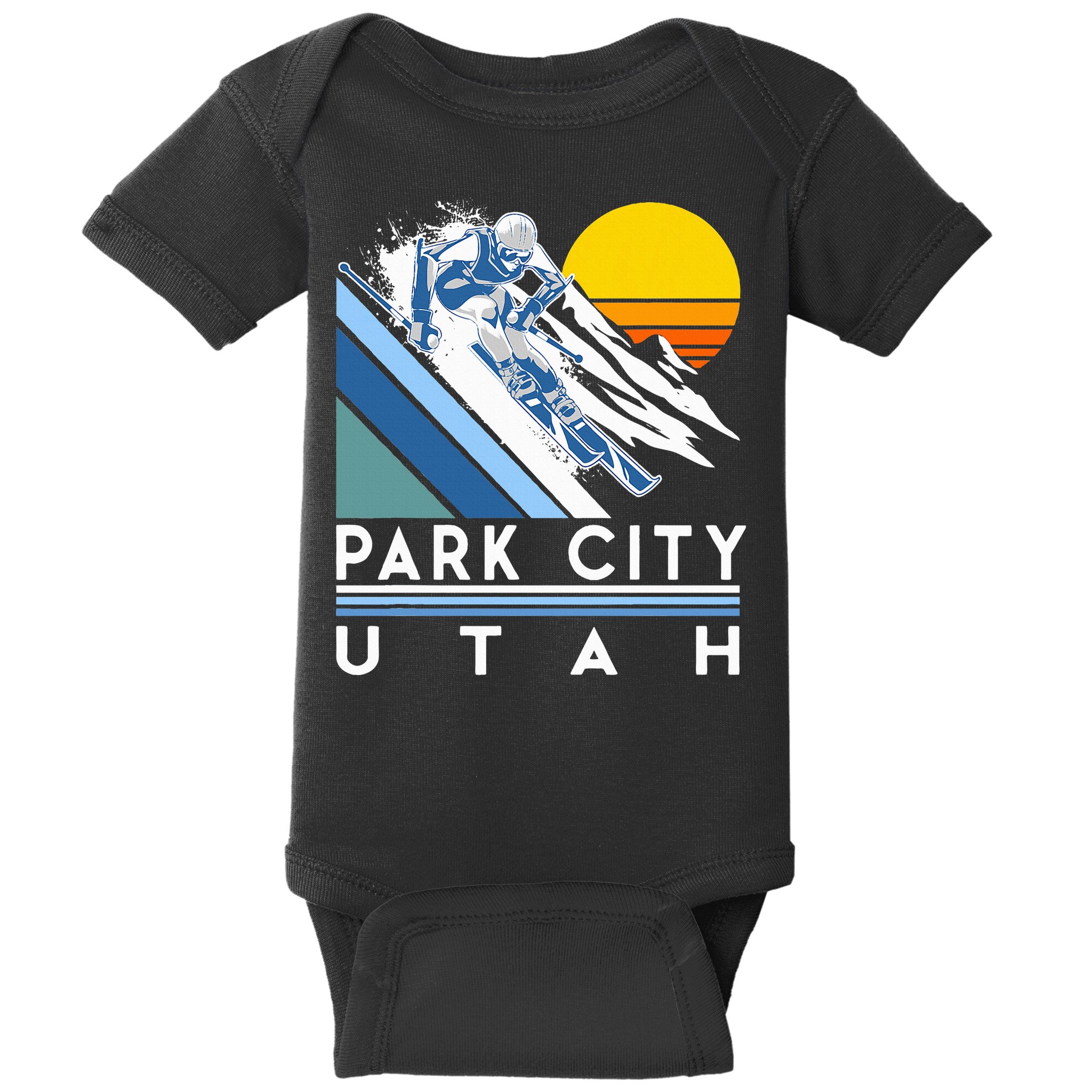 Park City Utah Retro Ski Baby Bodysuit